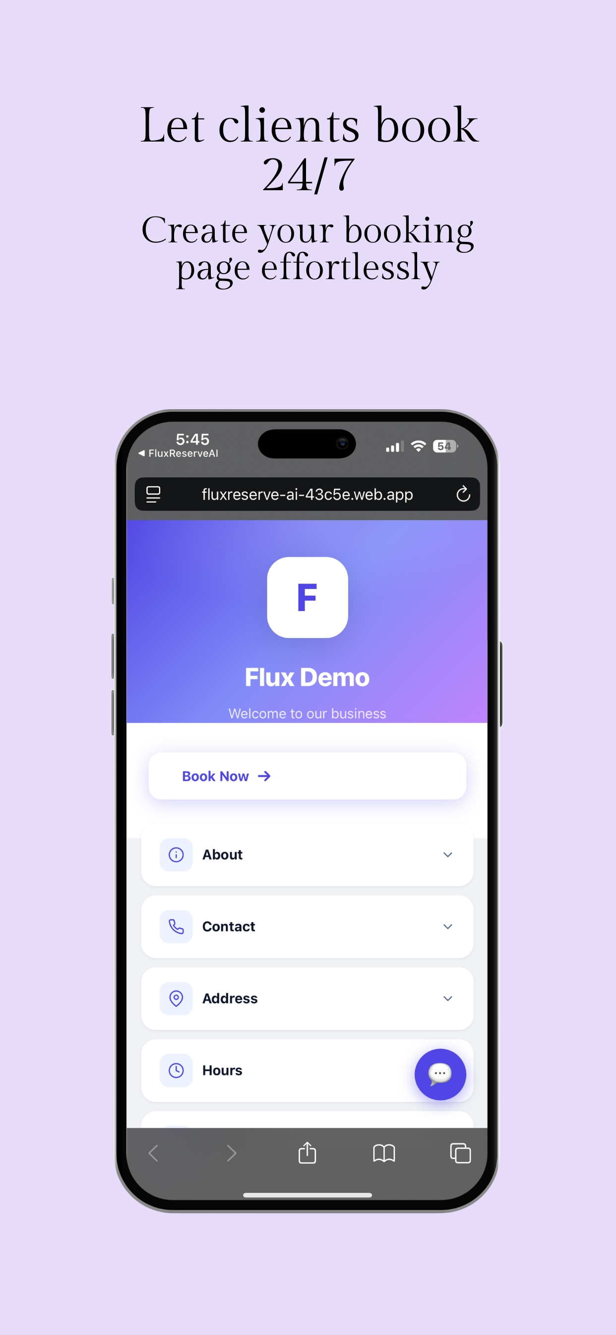 Client Booking Page
